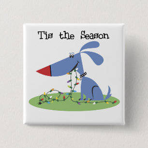 Dog Tis the Season Holiday Tshirts and Gifts 15 Cm Square Badge