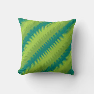 Dog tooth lines greenery green throw pillow