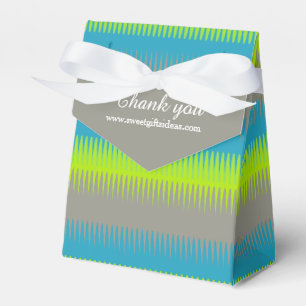 Dog tooth lines teal grey green thank you gift box