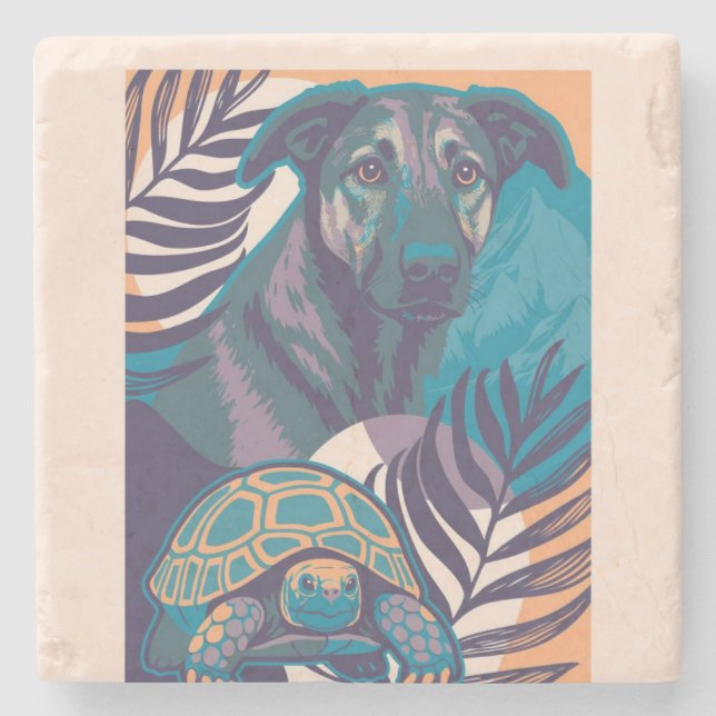 dog tortoise coaster (Front)