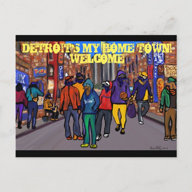 Dog Town City - DETROIT Holiday Postcard (Front)