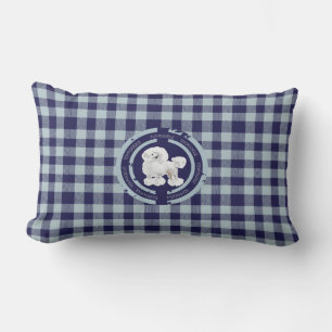 DOG TOY POODLE (BLUE) LUMBAR CUSHION