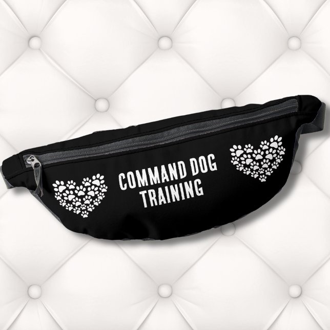 Dog Trainer Black White Paw Print Bum Bags (Cute Dog Trainer Black White Paw Print Heart Fanny Pack )