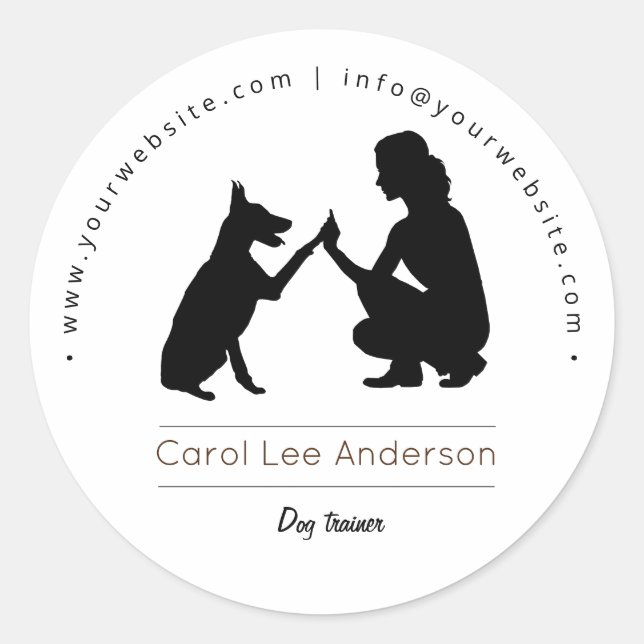 Dog trainer / Dog training Classic Round Sticker (Front)