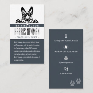 Dog Trainer   Dog Training School Business Card