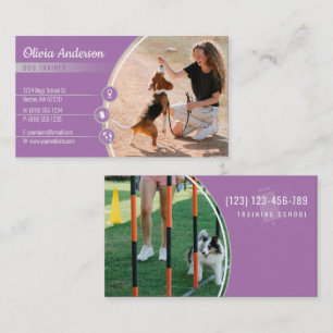 Dog Trainer   Dog Training School Lavender Business Card
