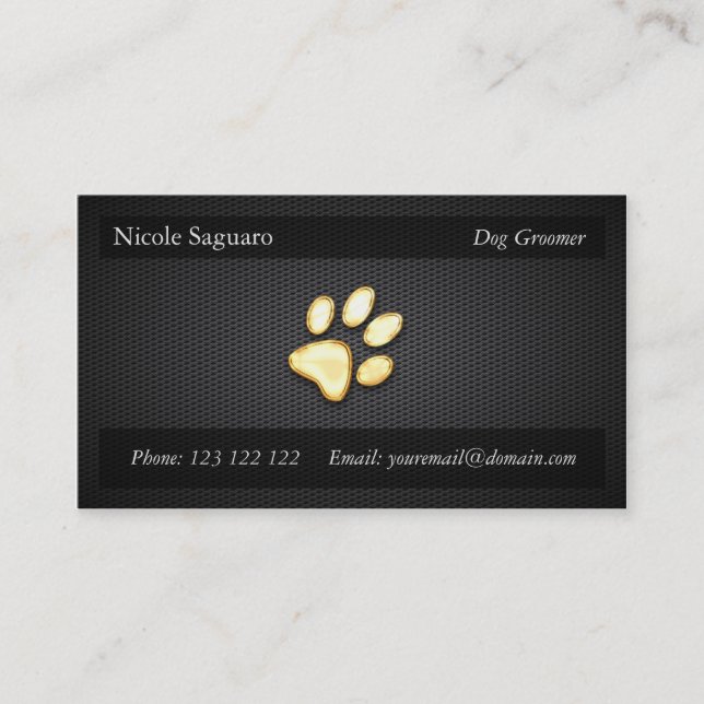 Dog Trainer Groomer Business Card (Front)