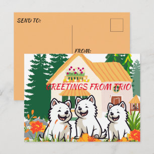 Dog Trainer Happy Puppies Garden Party Postcard