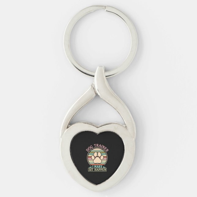 Dog Trainer I Make Sit Happen Key Ring (Front)