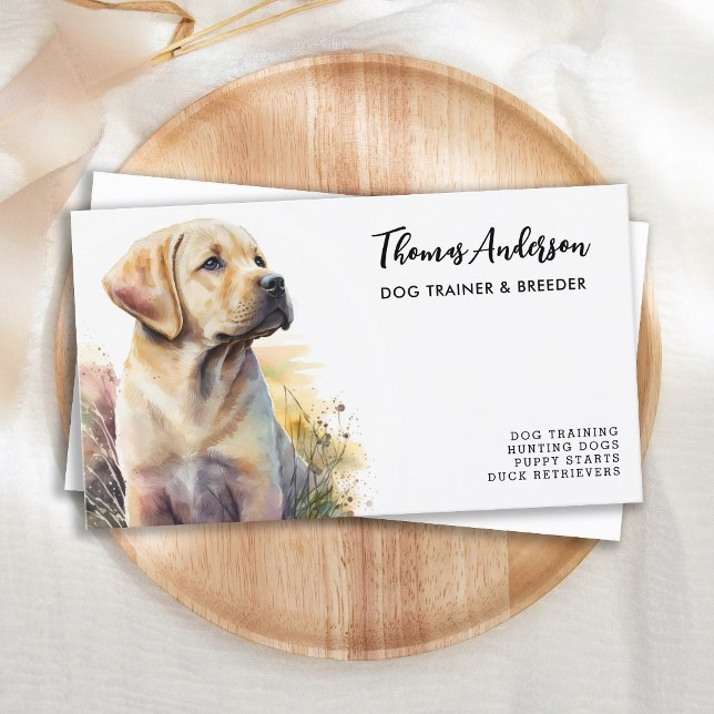 Dog Trainer Labrador Retriever Breeder Puppy Business Card (Creator Uploaded)