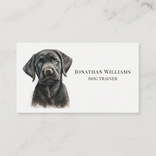 Dog Trainer Or Behaviorist Dog Illustration Business Card (Front)