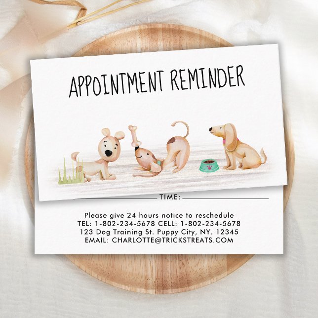 Dog Trainer Pet Sitter Dog Groomer Reminder  Appointment Card (Creator Uploaded)
