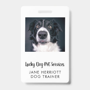 Dog Trainer Photo Pet Services  Badge ID Badge