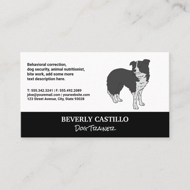 Dog Trainer | Sitter | Animal Dog Icon Business Card (Front)