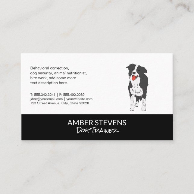 Dog Trainer | Sitter | Dog Icon Business Card (Front)