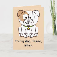 Dog Trainer Thank You Customisable Card