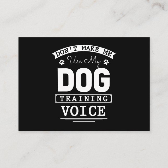 Dog Trainer Voice Funny Dog Training Business Card (Front)