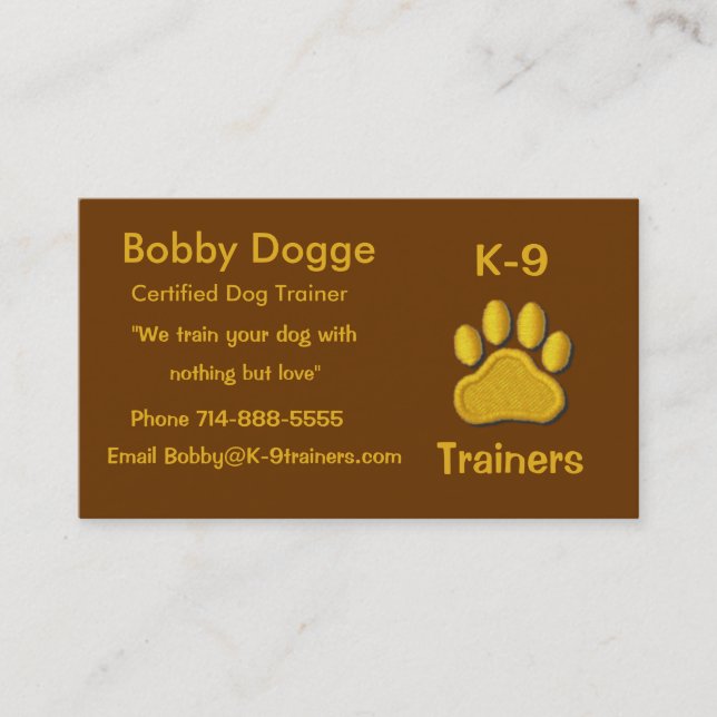 Dog Trainers Business Card (Front)