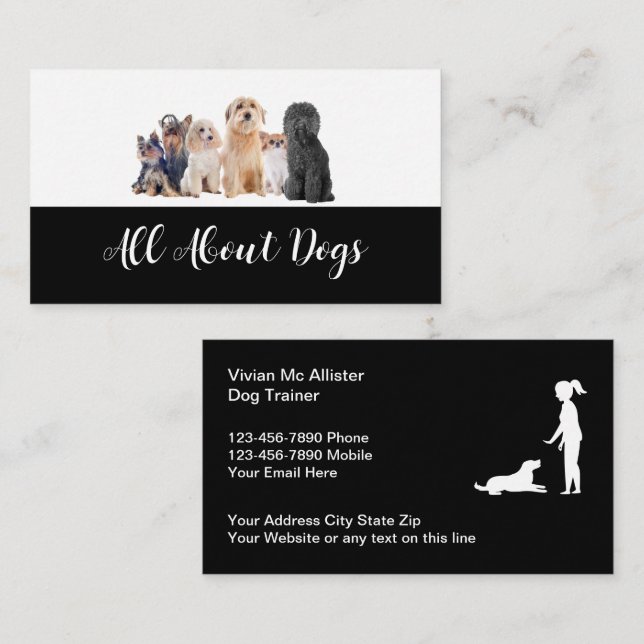 Dog Training And Agility Business Cards (Front/Back)