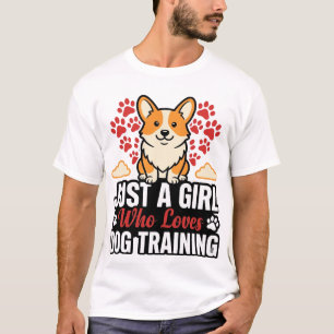 Dog Training Girl Corgi Vintage Vector Shirt Desig