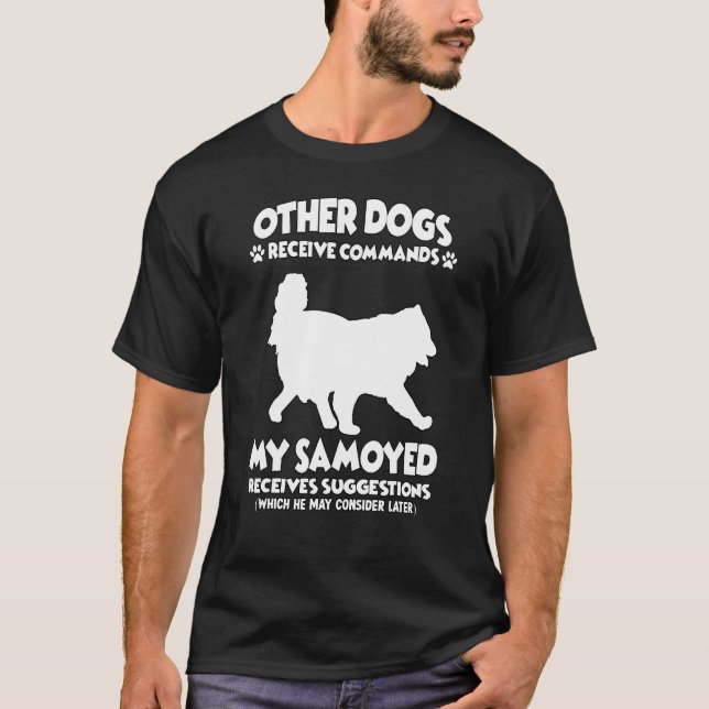 Dog Training Motive Samoyed Dog Owner T-Shirt (Front)