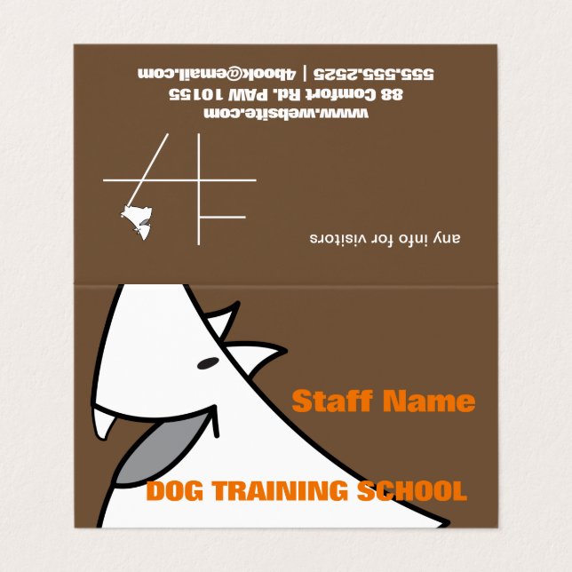 Dog Training School Business Card (Outside Unfolded)