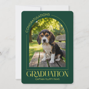 Dog Training School Pet Photo Emerald Graduation Announcement