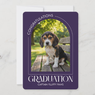 Dog Training School Pet Photo Plum Graduation Announcement