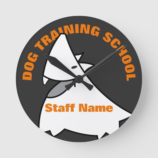 Dog Training School Round Clock (Front)
