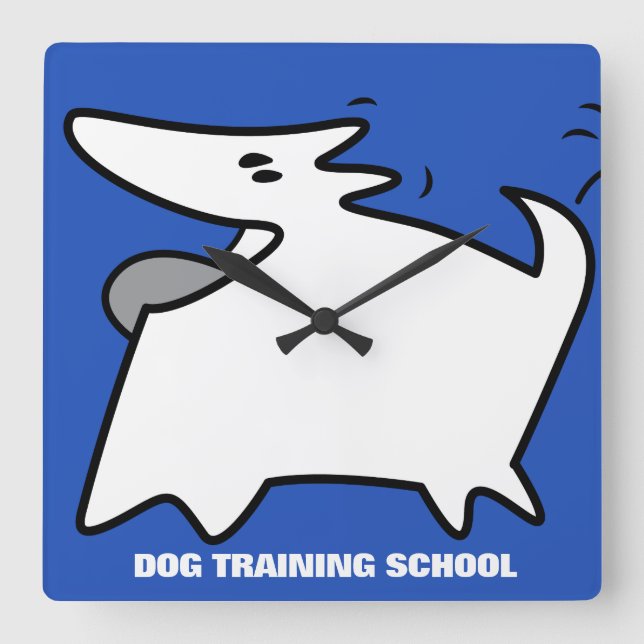 Dog Training School Square Wall Clock (Front)