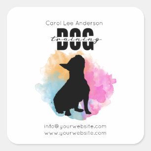 Dog training square sticker