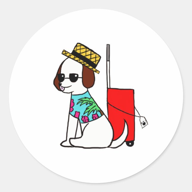 Dog travelling to Hawaii Sticker (Front)