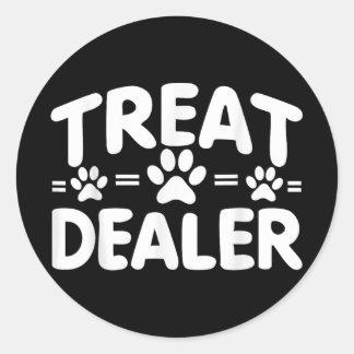 Dog Treat Dealer, Dog Owner Funny Dog Lover  Classic Round Sticker
