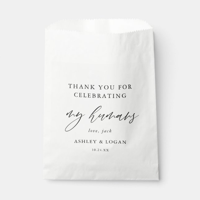 Dog Treat Favour Bags Pet Wedding Favour Bags (Front)