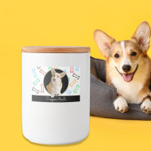 Dog treat illustrated cute bones with pet photo