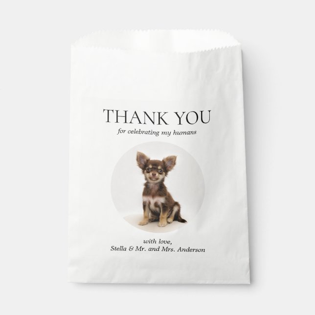  Dog Treat Pet Drawing Thank You Wedding Favour Ba Bag (Front)