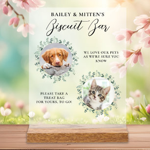 Dog Treat Wedding Favour Biscuit Bar Pet Photo Acrylic Sign