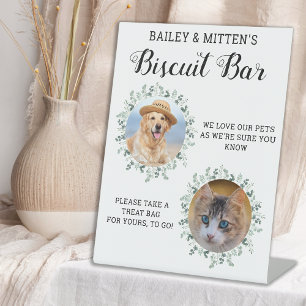 Dog Treat Wedding Favour Biscuit Bar Pet Photo Pedestal Sign