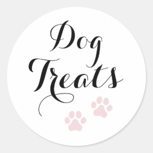 Dog Treats Calligraphy Favour Classic Round Sticke Sticker