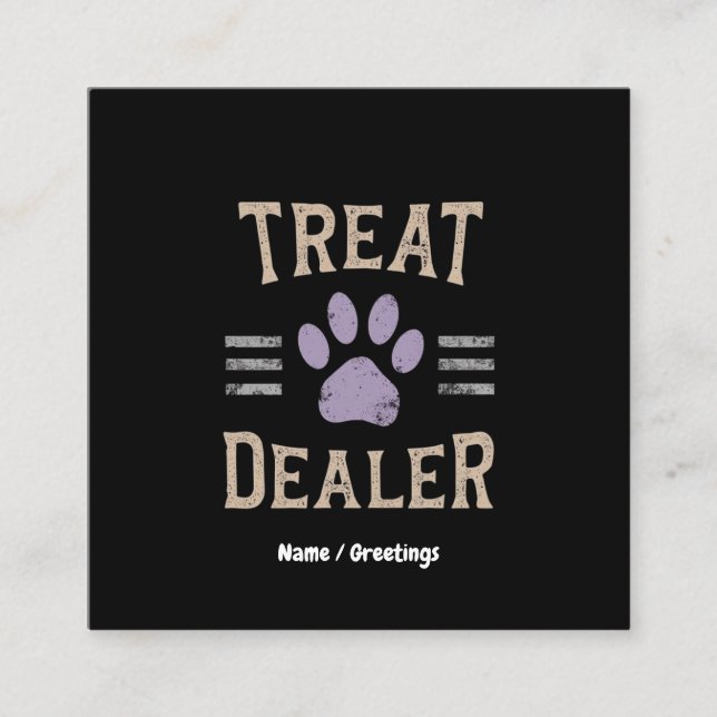Dog Treats Dealer Funny Humour Design Perfect  Square Business Card (Front)