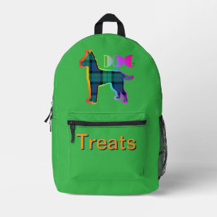 DOG Treats Dog Owner Pet Green Plaid Green Kids Printed Backpack