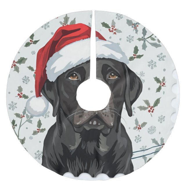 Dog tree skirt black lab (Front)