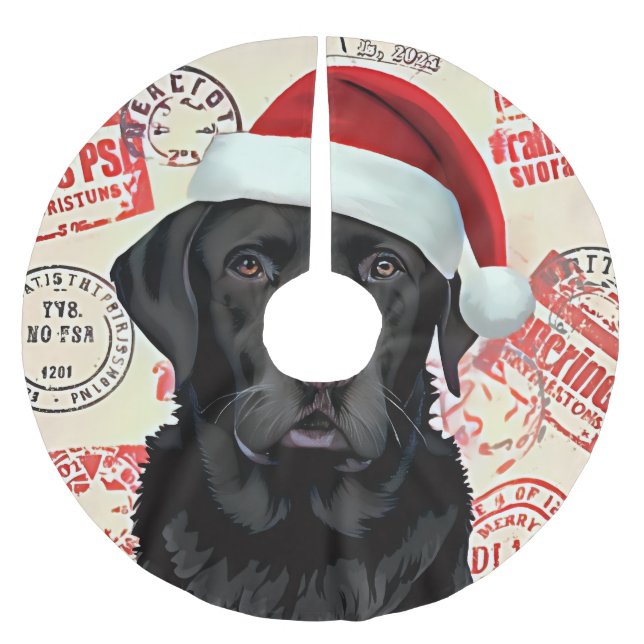 Dog tree skirt black lab (Front)