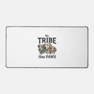 Dog Tribe Has Paws Vintage Engraving Design_1 Desk Mat