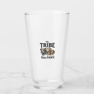 Dog Tribe Has Paws Vintage Engraving Design_1 Glass