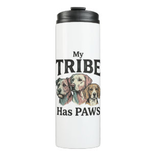 Dog Tribe Has Paws Vintage Engraving Design_1 Thermal Tumbler