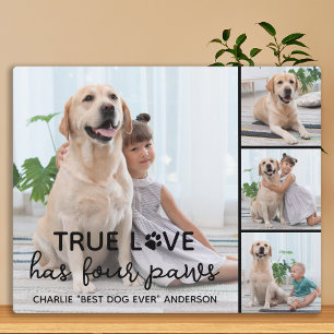 DOG True LOVE Personalised Dog Lover 4 Picture Plaque