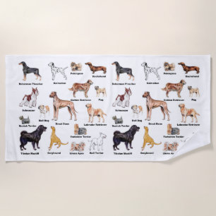 Dog Types beach towel