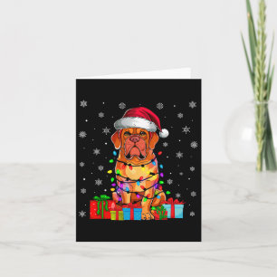 Dog Ugly Xmas Lights Santa Dogue De Bordeaux Dog C Card