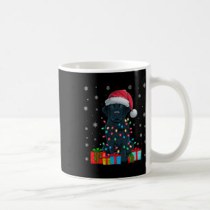 Dog Ugly Xmas Lights Santa Hat Black Labrador Dog Coffee Mug